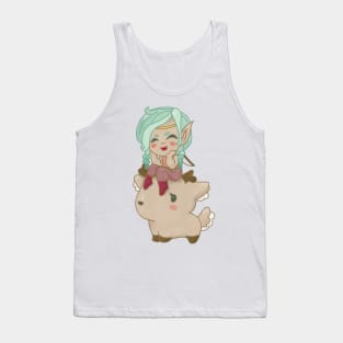 Forest Elf and Deer Familiar Tank Top